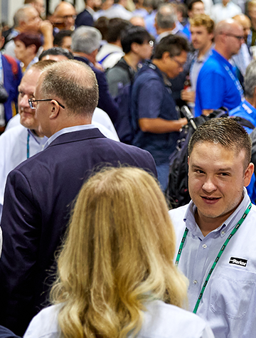 Expo hall floor crowd 