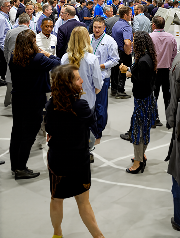 Expo hall floor crowd 